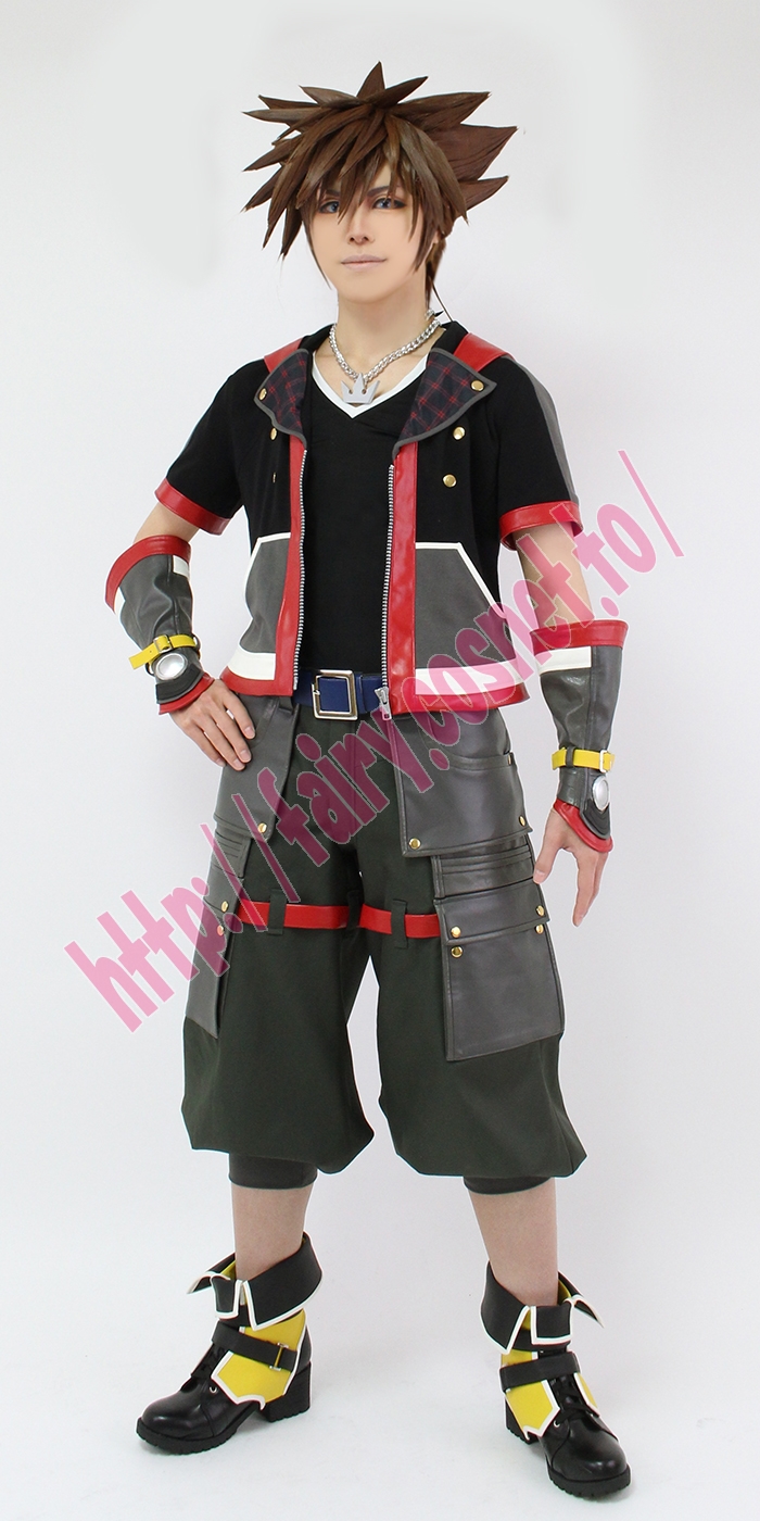 人気特価 キングダムハーツ Kingdom ウィッグ追加可 靴 全セット 衣装 コスプレ 風 Sora ソラ Hearts コミック アニメ ゲームキャラクター Labelians Fr